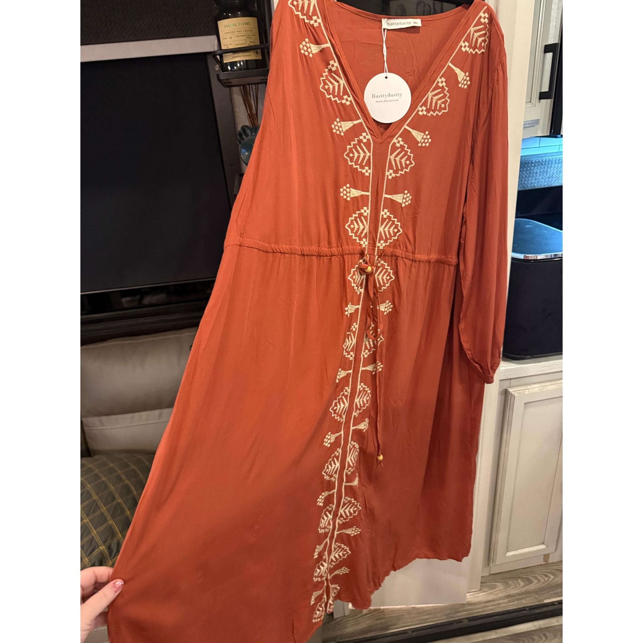 Rusttydustty drawstring dress 3x
