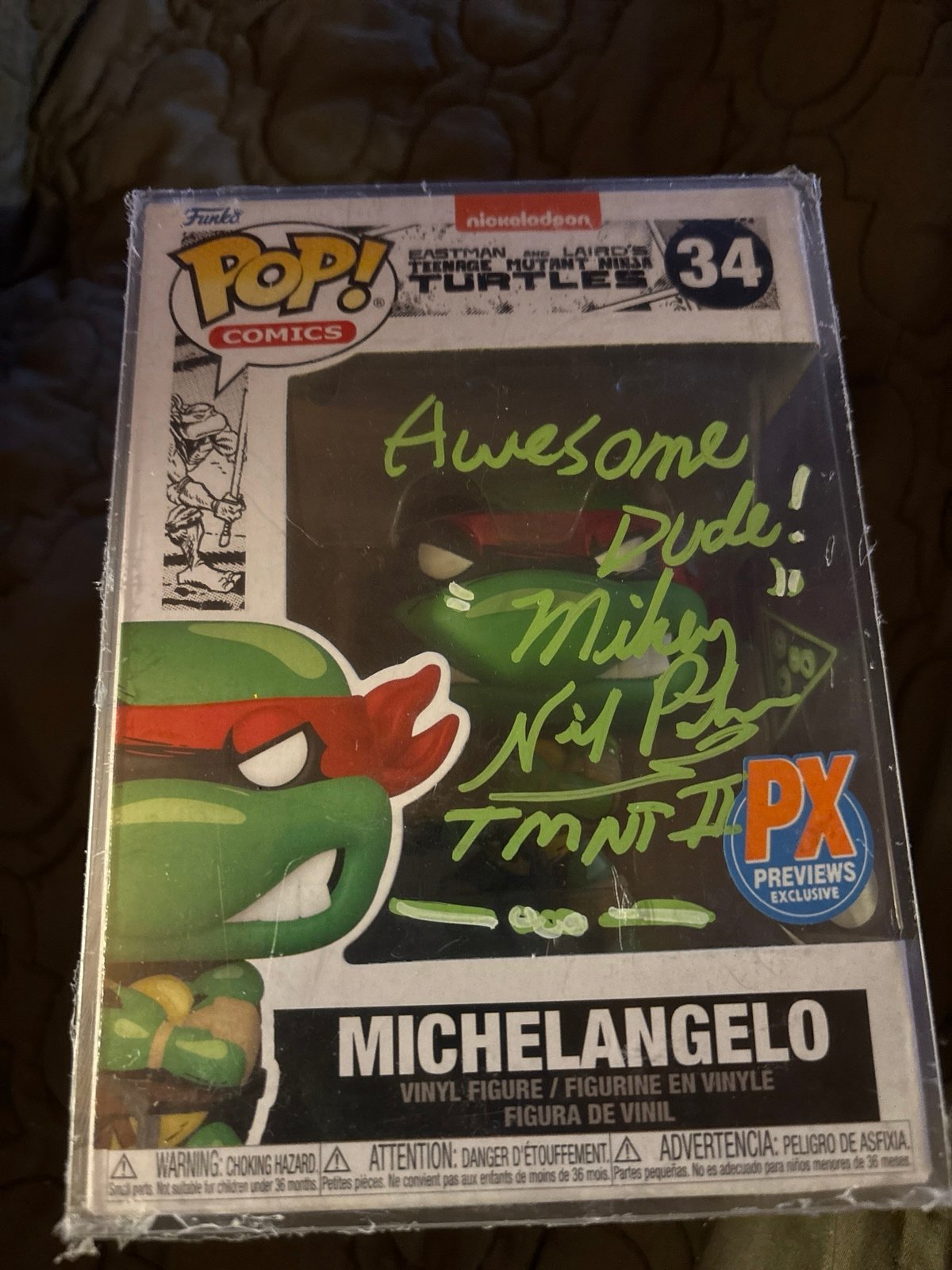 Michelangelo Autographed Funko Pop with COA