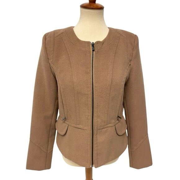 Express women's motorcycle Structured Peplum Lined Zip Front jacket size M