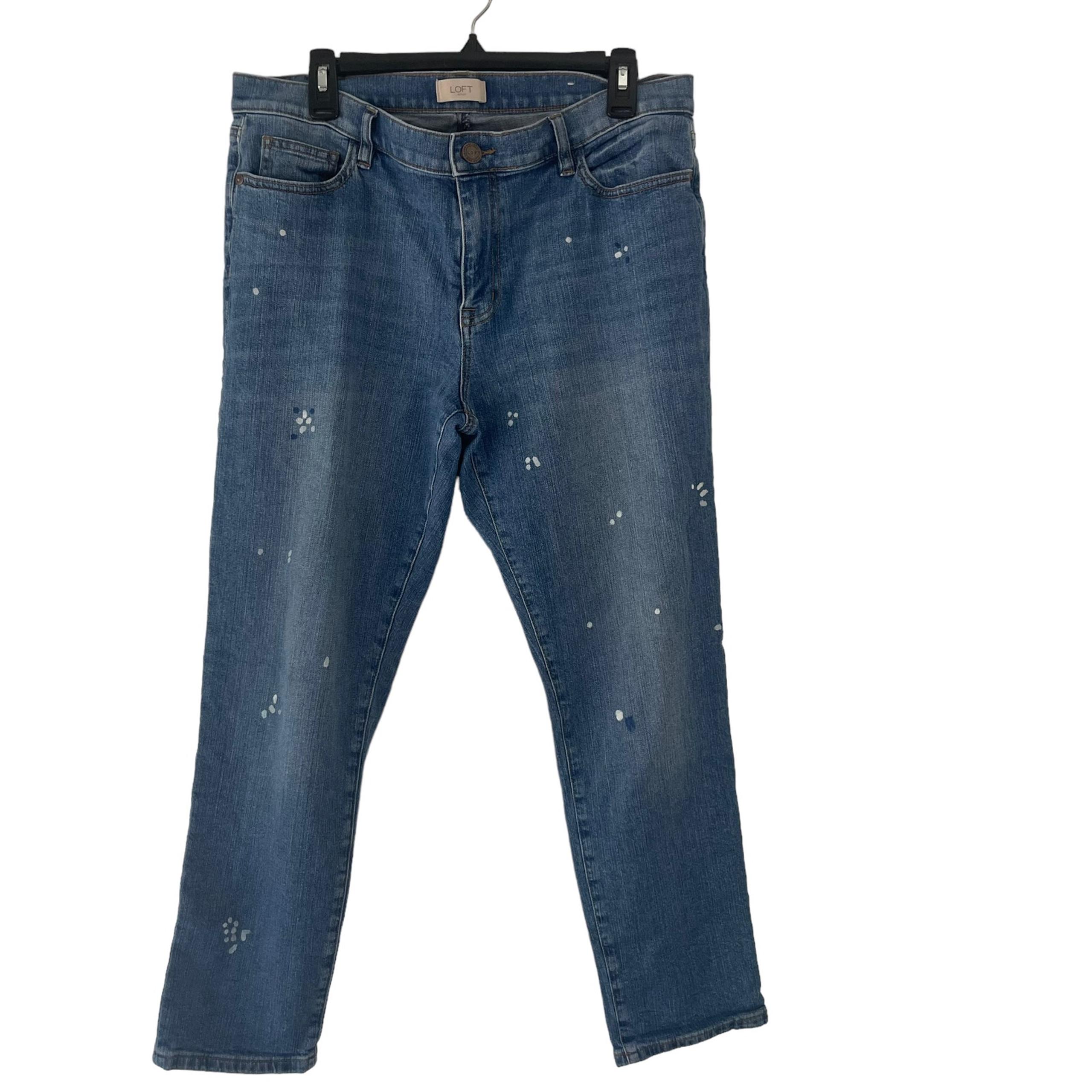 Loft Outlet Women's Size 10 Boyfriend Paint Splatter Cropped Jeans