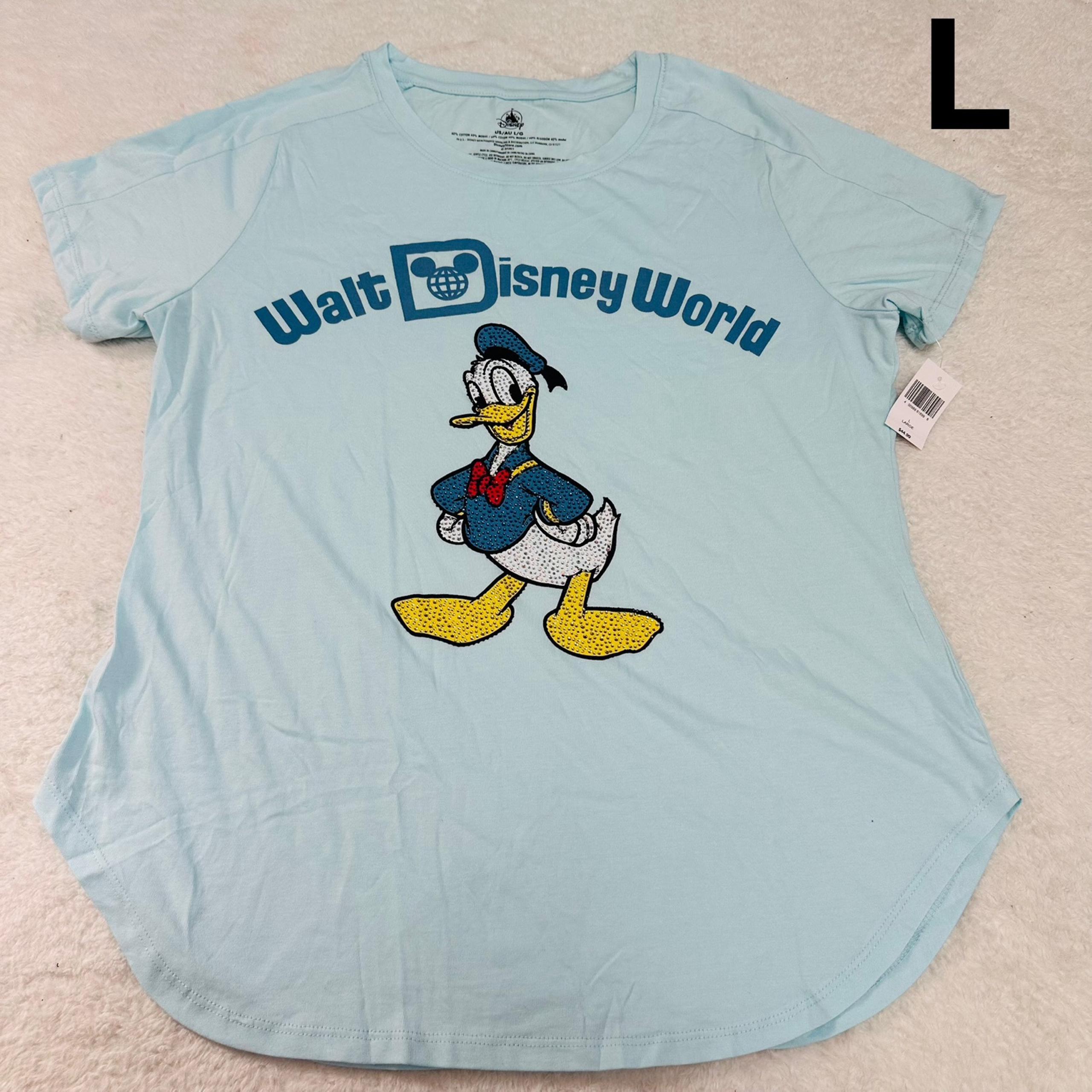 2025 Disney Women's Shirt - Walt Disney World Donald Duck Bedazzled Tee size L