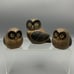 Vtg Otagiri Ceramic Stoneware Trio Owl Figurine Set 1960s Mom and 2 Baby Owls