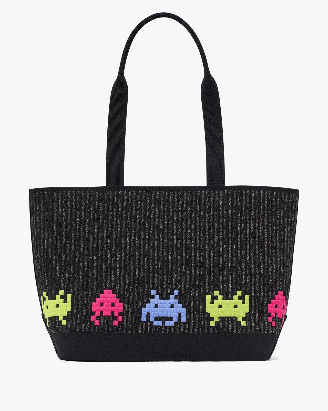 kate spade new york☆space invaders black muit Space Invaders X Kate Spade Glitter Patent New York Wristlet