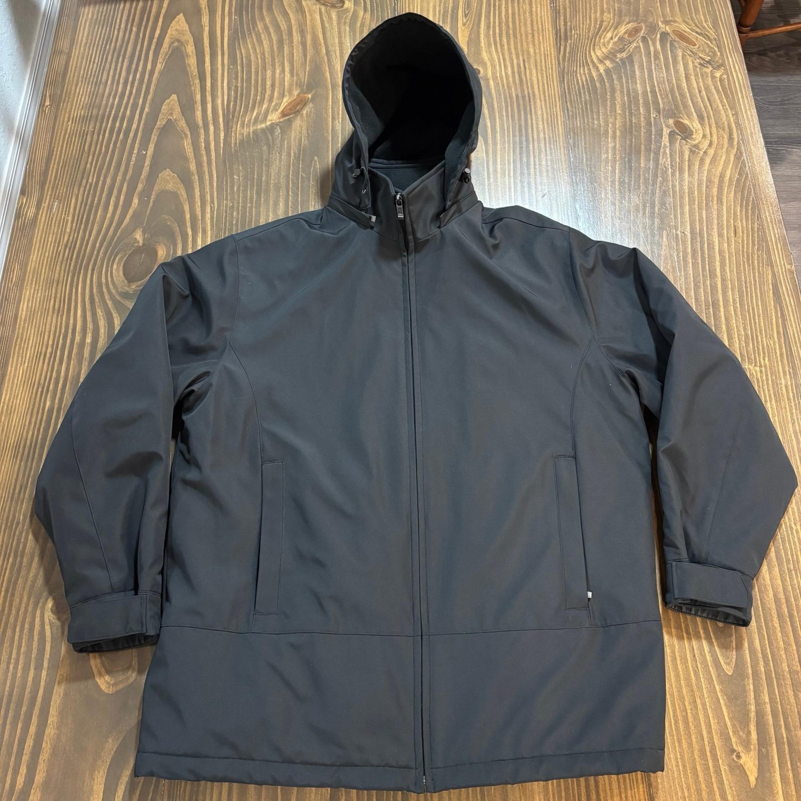 Weatherproof Men's Ultra Tech Men's Jacket Fleece Bib Removable Hood BLACK XL