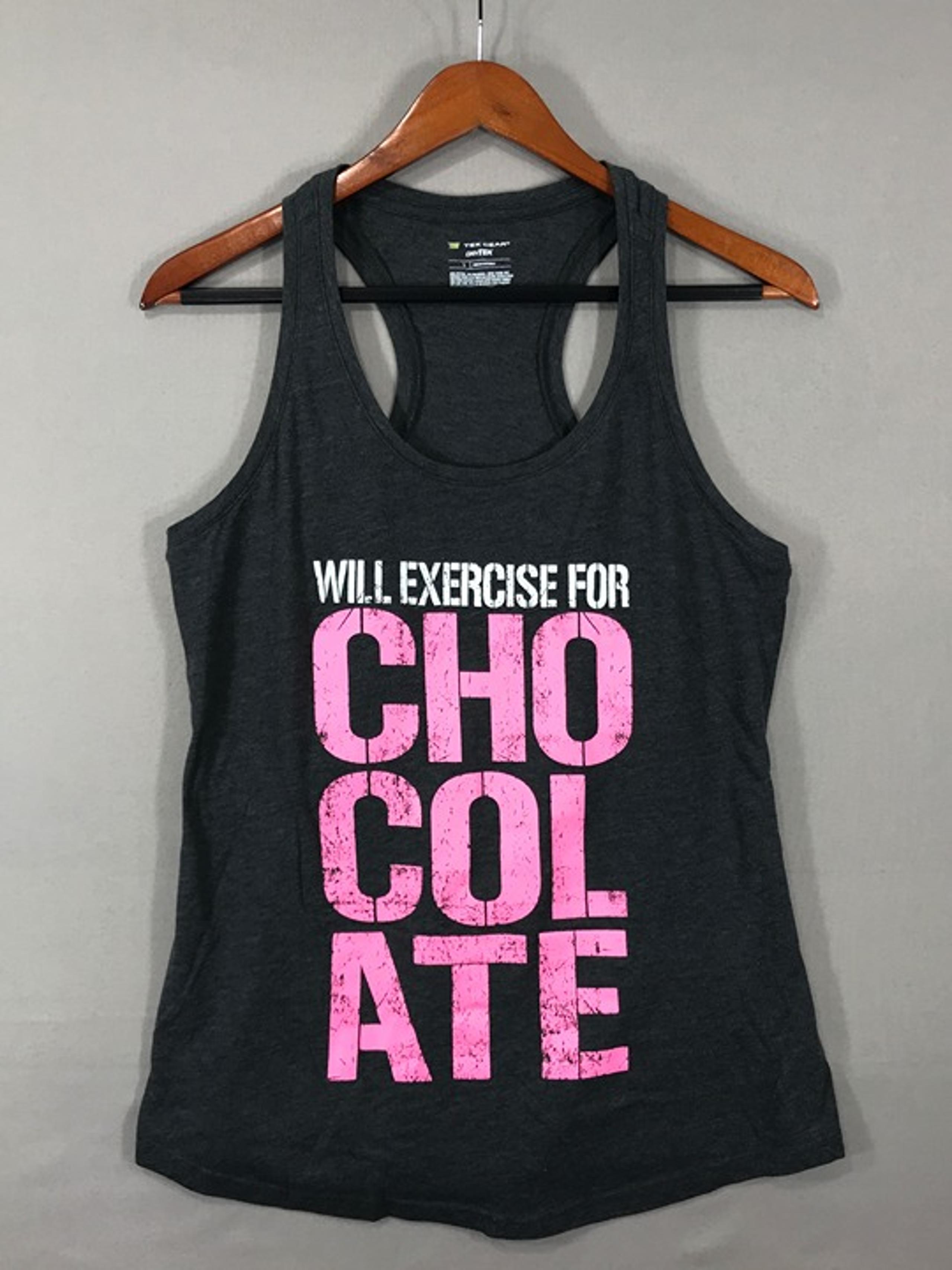 Tek Gear Racerback Tank Top Women's Large Gray DryTek Activewear Chocolate Logo