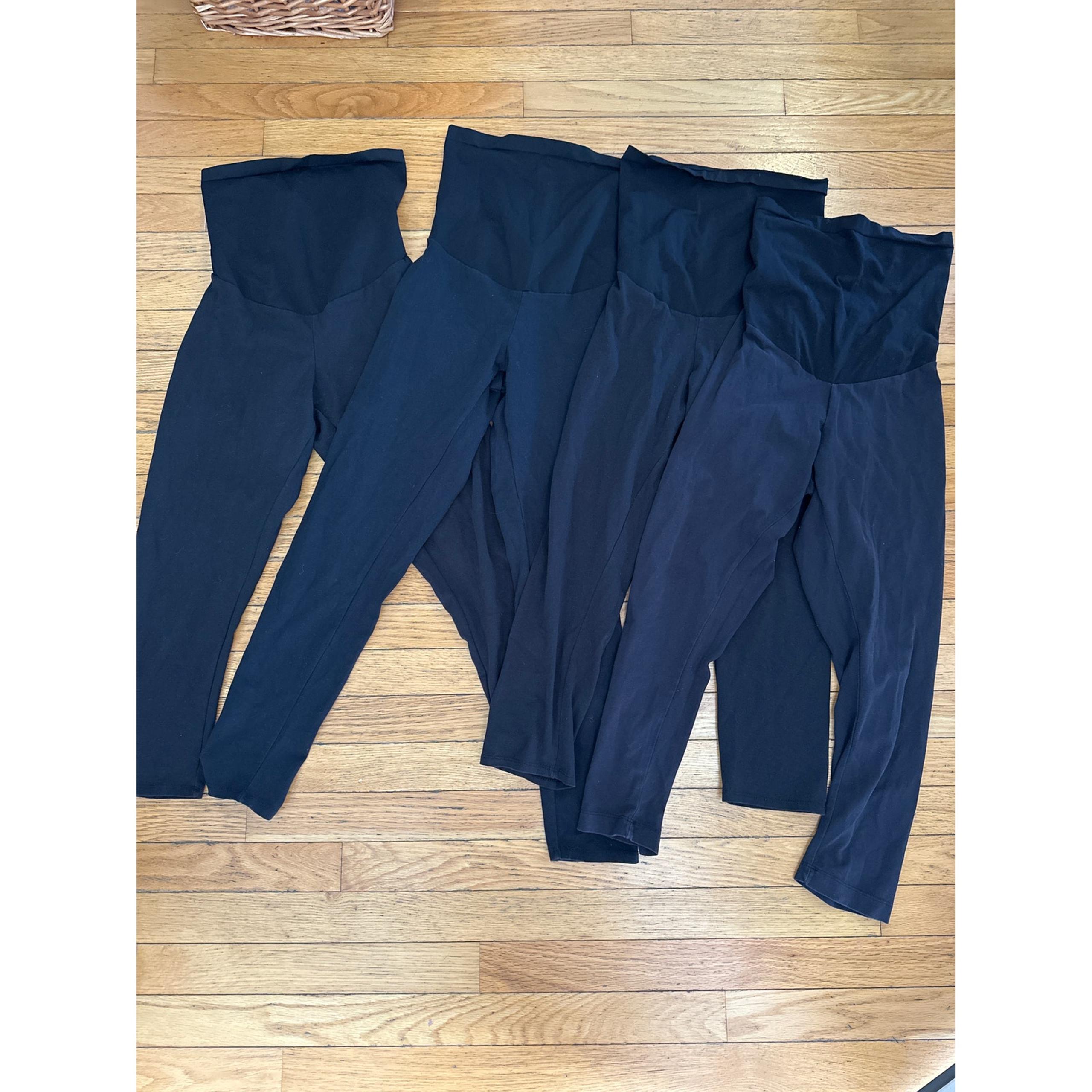 Womens Size M Motherhood Black Full Belly Leggings