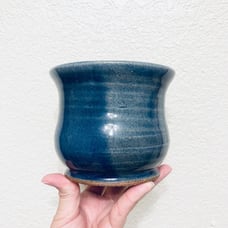Gorgeous Blue Studio Pottery Ceramic Small Planter signed