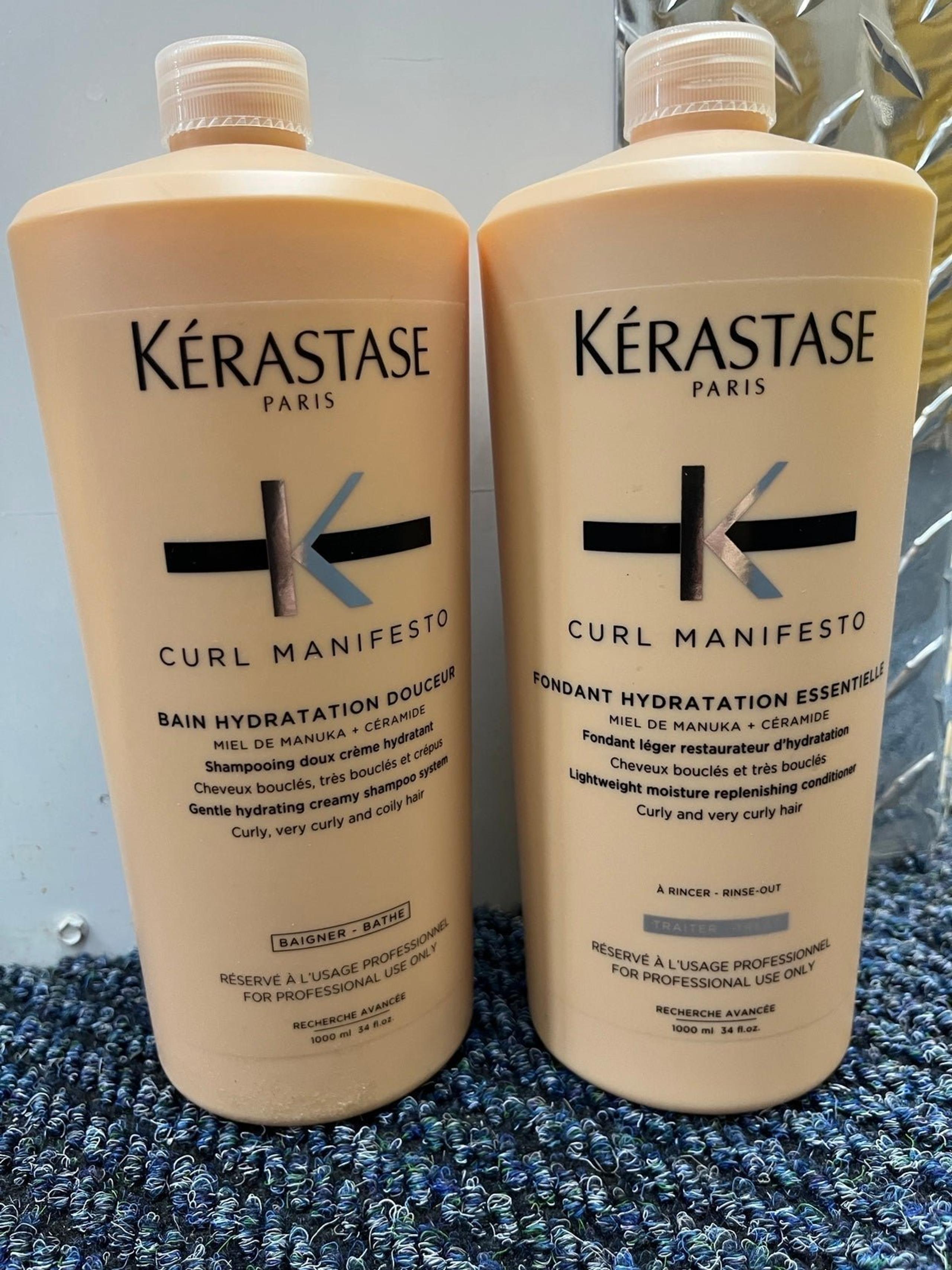 Kerastase Bain Curl Manifesto Shampoo Liter & Fondant Conditioner Liter Duo