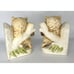 Vintage Pair of Yellow Ceramic Owl & Sunflower Bookends Japan