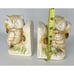 Vintage Pair of Yellow Ceramic Owl & Sunflower Bookends Japan