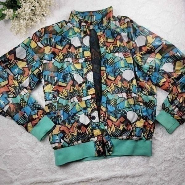 Comic Art Graphic Bomber Jacket Men's XL All Over Graphic