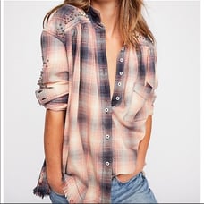 Free People Take On Me Buttondown Top