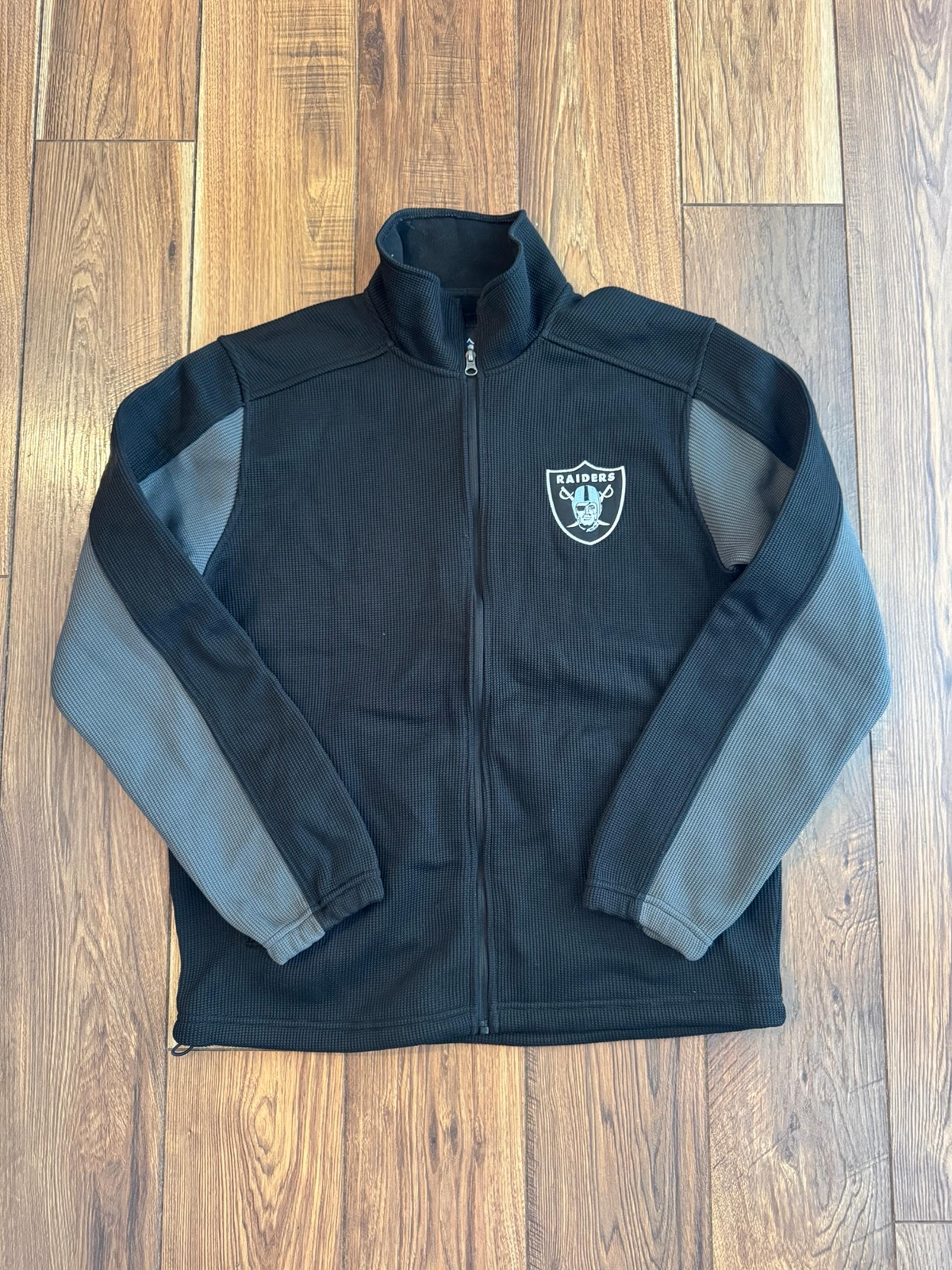 NFL Las Vegas Raiders Black Full Zip Heavyweight Jacket Size Large Men's (READ!)