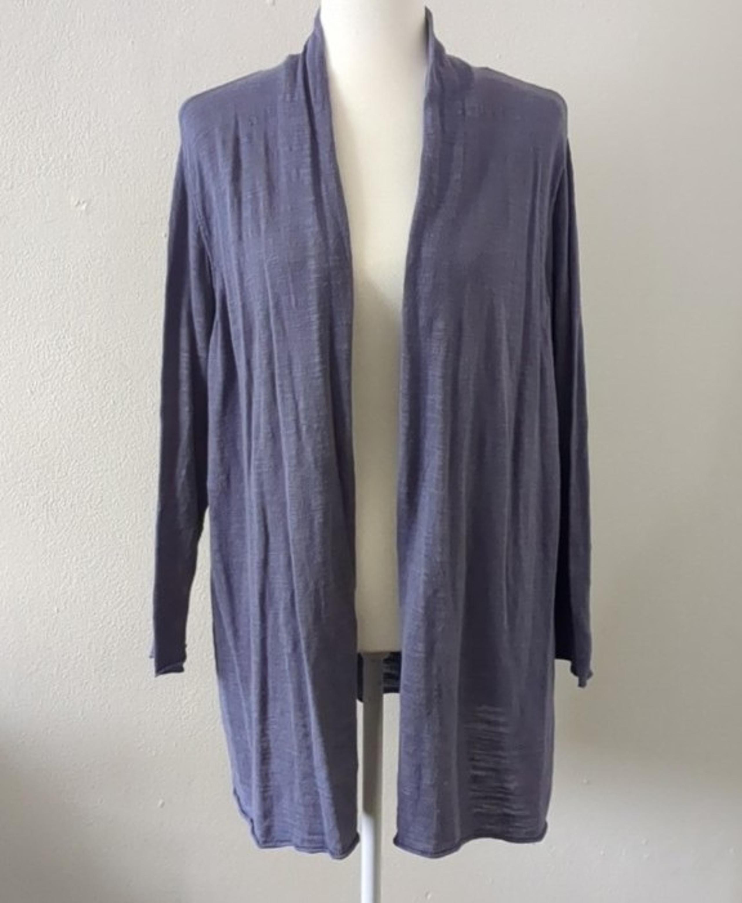Caslon Cotton Lavender Long Open Cardigan Sweater XL