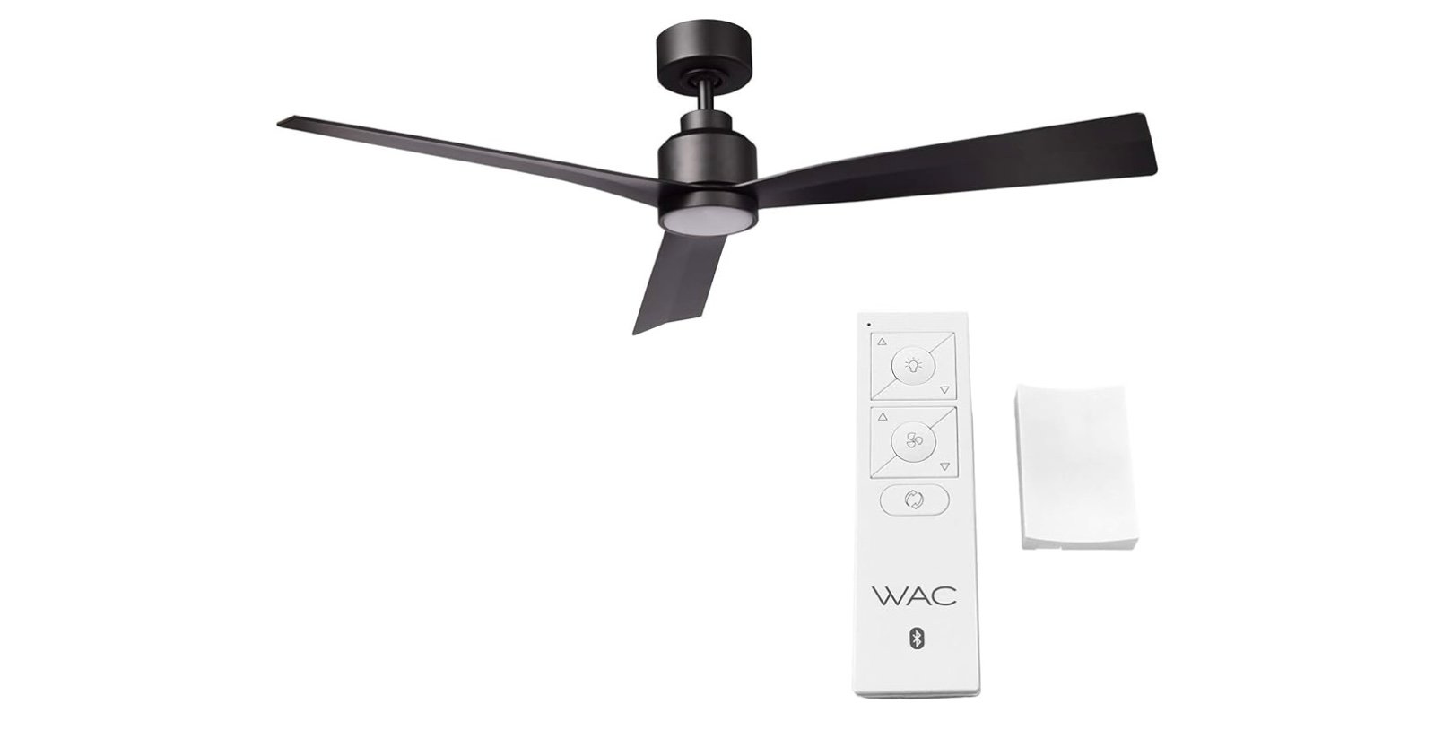 WAC Lighting 52” Clean 3-Blade Aluminum Smart Ceiling Fan in Matte Black