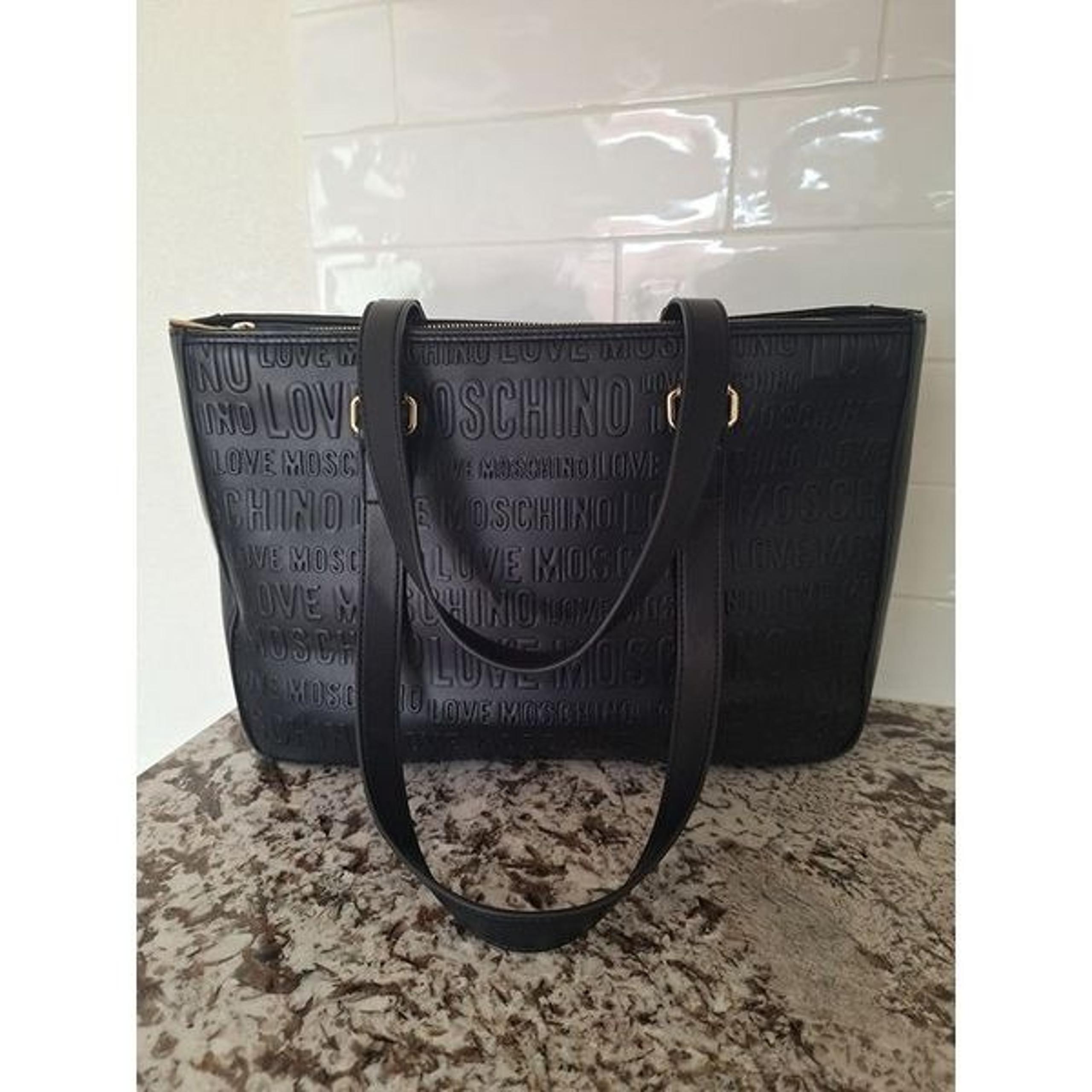 Love Moschino Logo Black Large Tote Bag