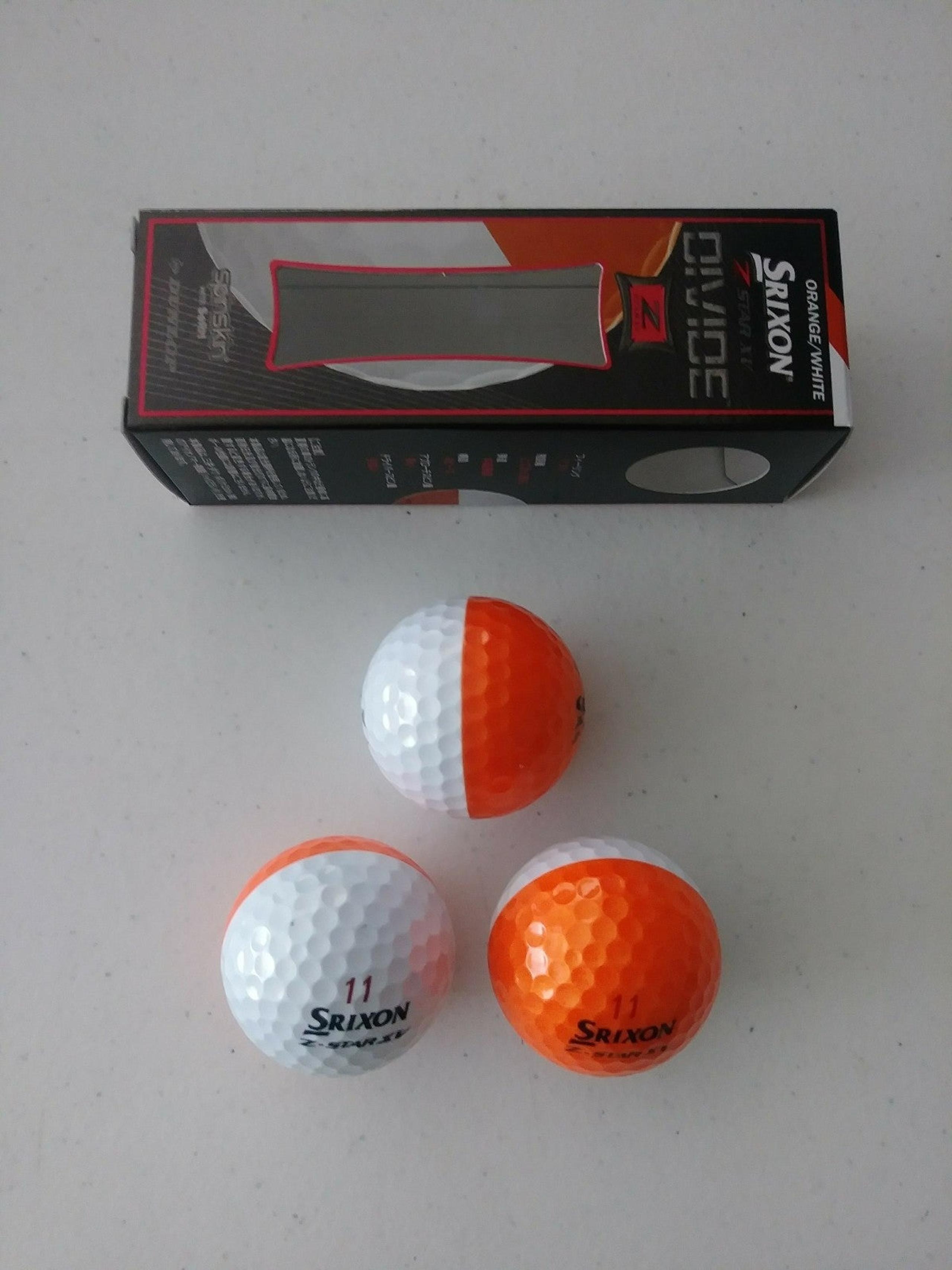 NEW! Srixon Z Star XV Divide - Orange & White Golf balls - 1 Sleeve - HTF!
