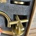 Brass Brushed Gold Bathroom Faucet Two Cross Handle Wall Mount Modern Faucet