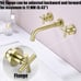 Brass Brushed Gold Bathroom Faucet Two Cross Handle Wall Mount Modern Faucet