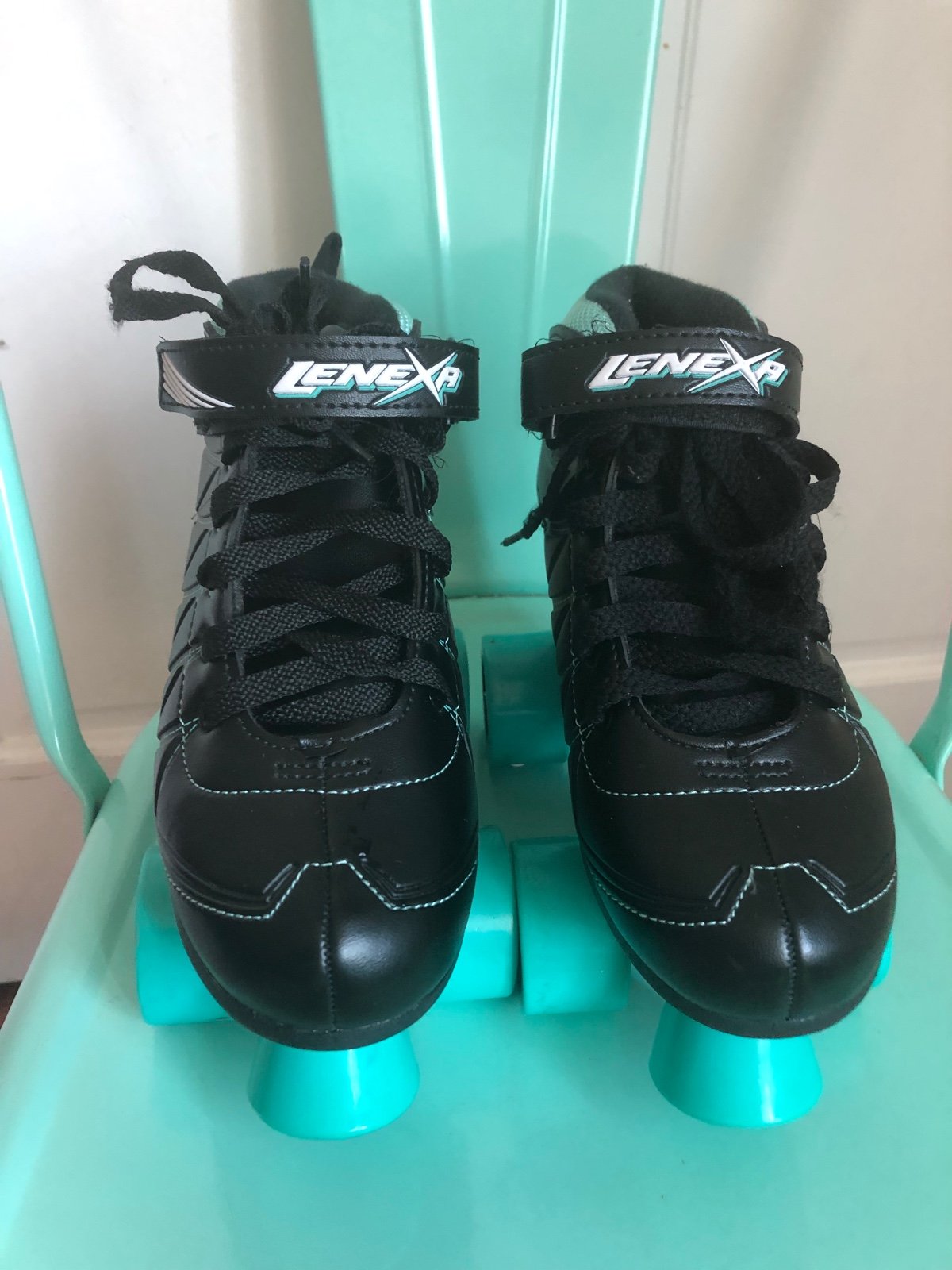 Lenexa Hoopla Quad Roller Skates Black Teal Youth 4