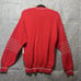 Vintage London Fog Sweater Mens L Red Bold Abstract Geometric Pattern V Neck