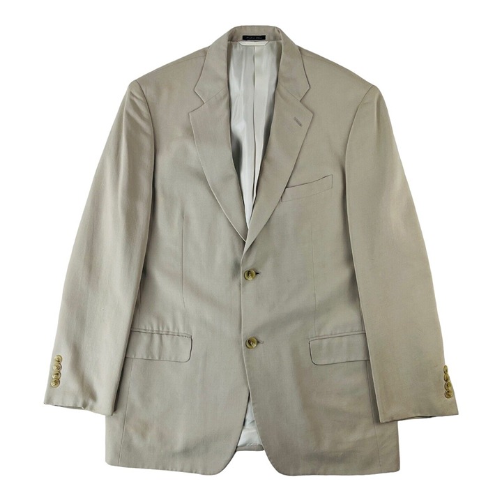 Ibiza Tan Pure Silk 2 Button Single Vent Blazer Mens Size 40R