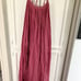 Free People Criss Cross Pink Gold Thread Maxi Dress Medium
