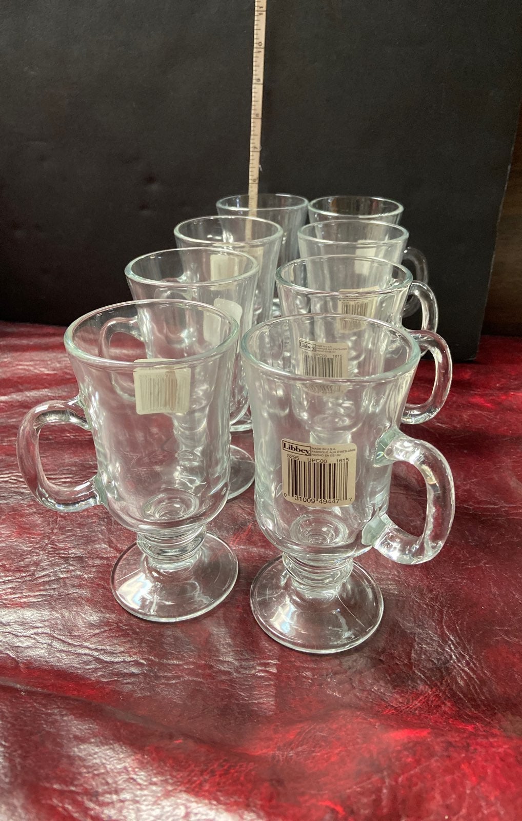 Eight 8.5 oz. Libbey Irish Coffee Mugs