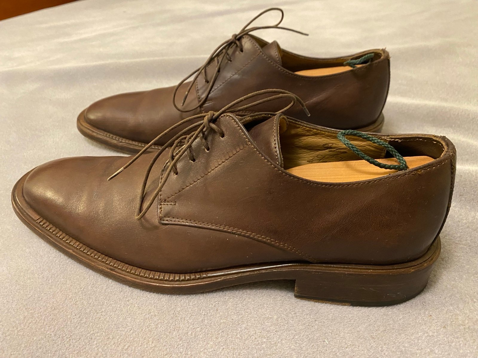 Emporio Armani classic derby Luxury Shoes Retailed 700 Size 44 Handmade Italy
