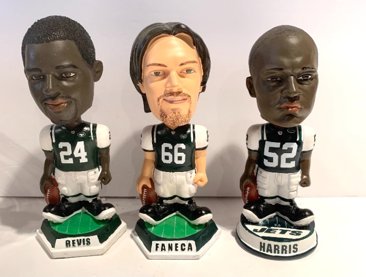 SET 3 BOBBLEHEAD, NEW YORK JETS FOOTBALL