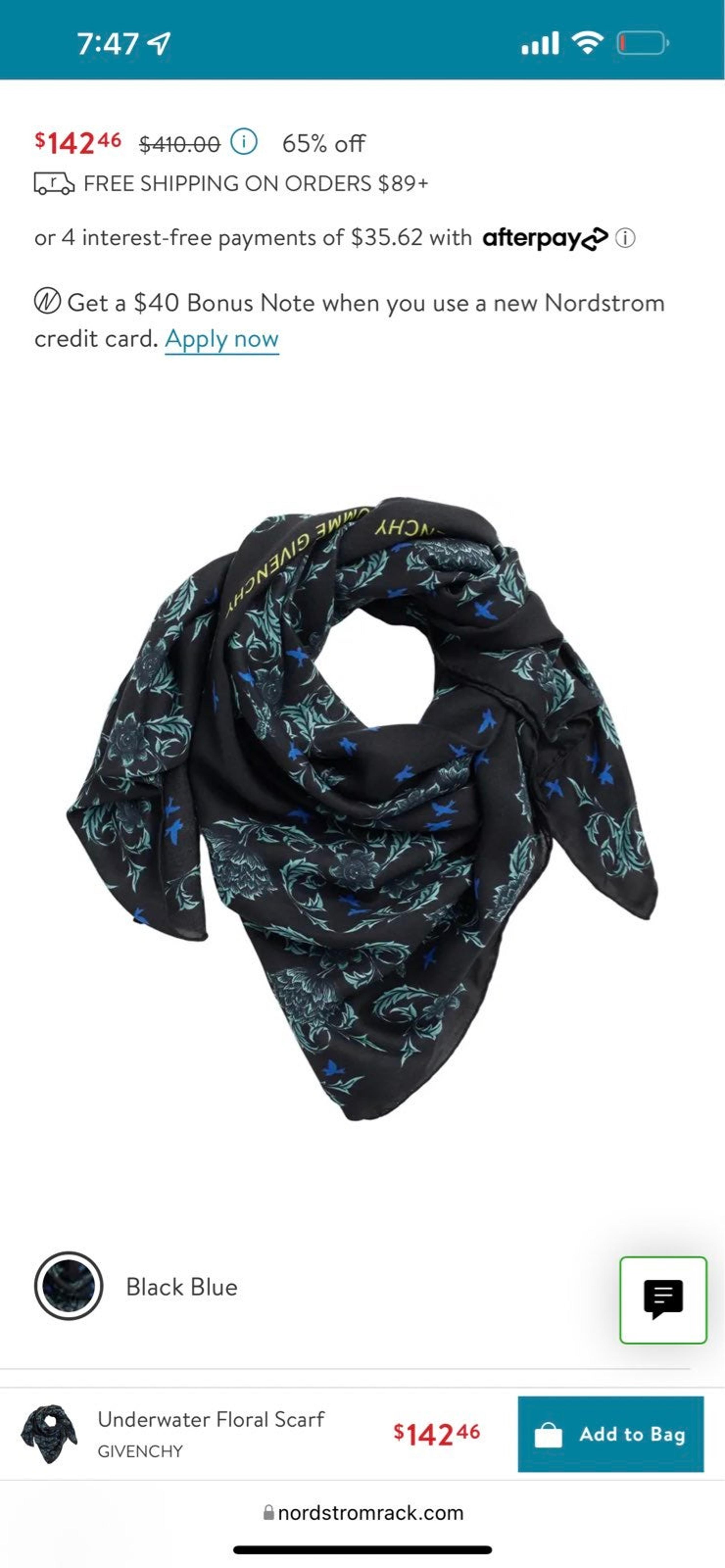 GIVENCHY Underwater Floral Scarf