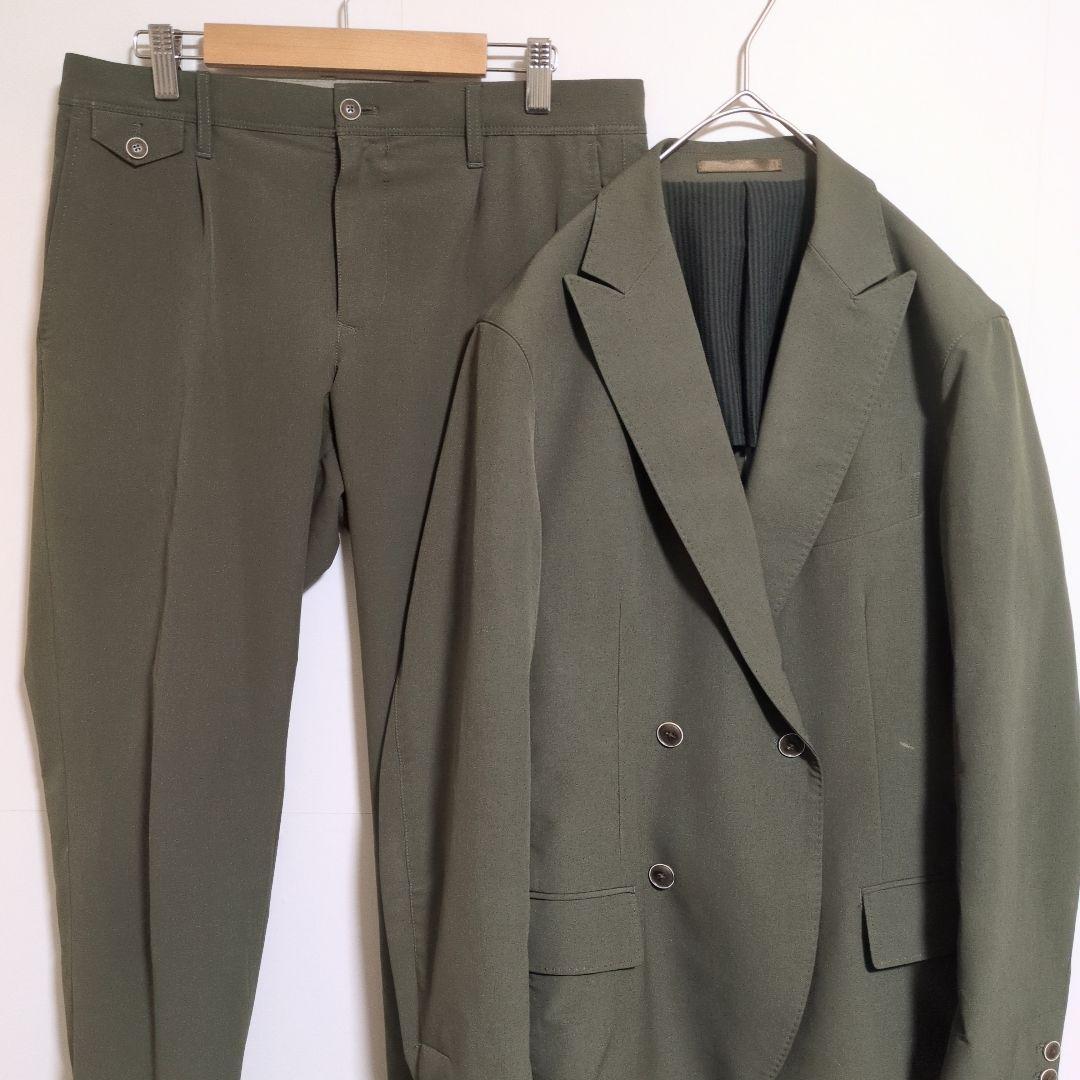 Men's Melrose Suit, Double Breasted, Green, Casual, Paisley Lining, Size M