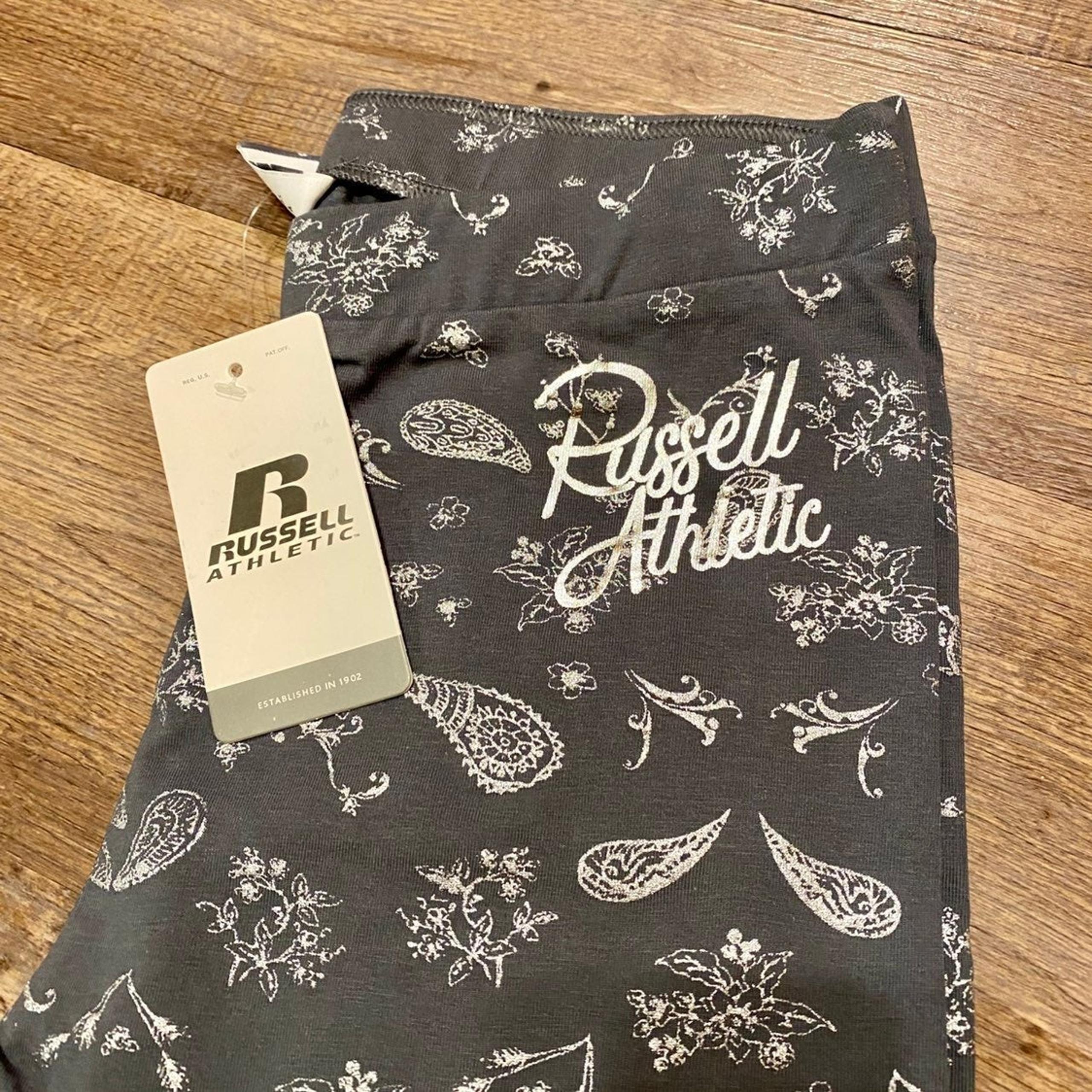 Russel Athletic NWT Grey Foil Print Leggings Size Medium