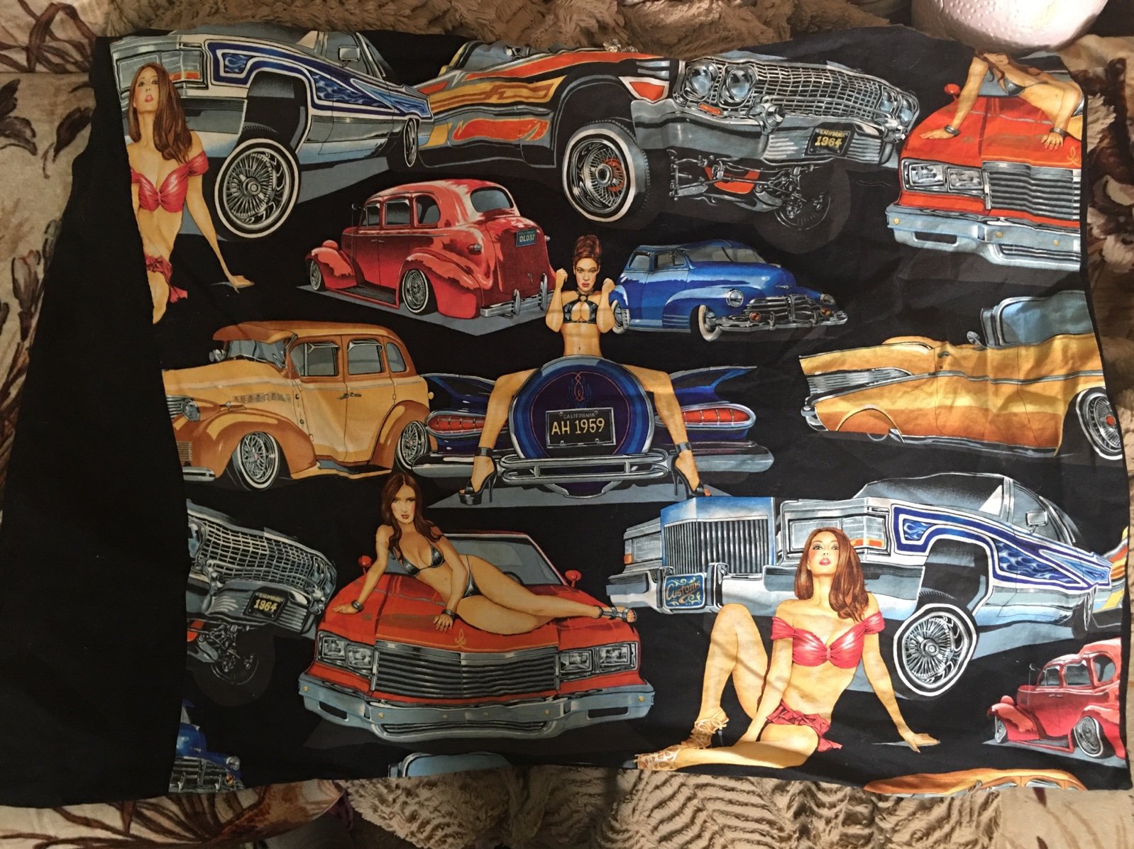 Hot girls/ hot cars regular pillow case