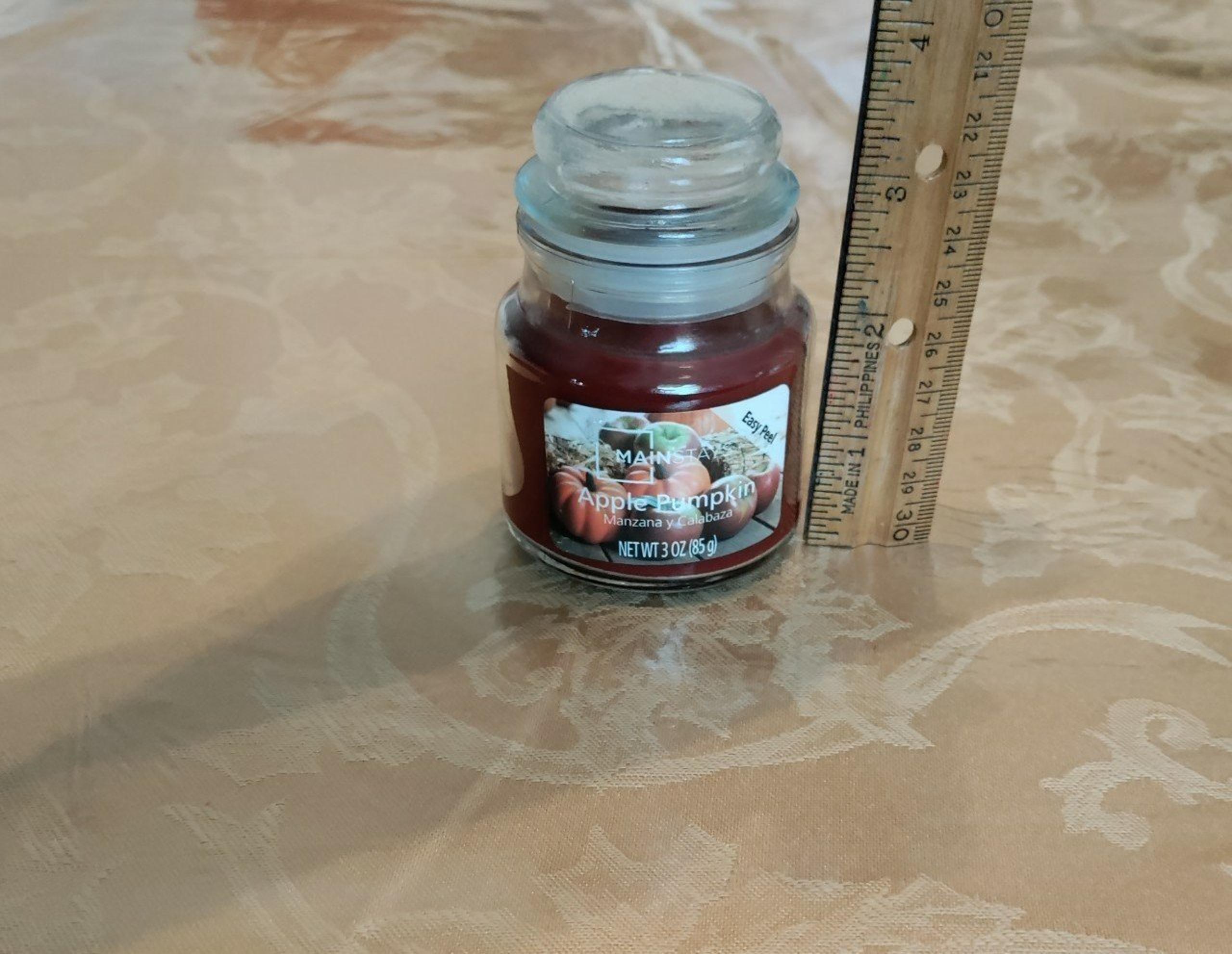 Apple pumpkin single wick candle glass jar 3oz nwot SEE PIX