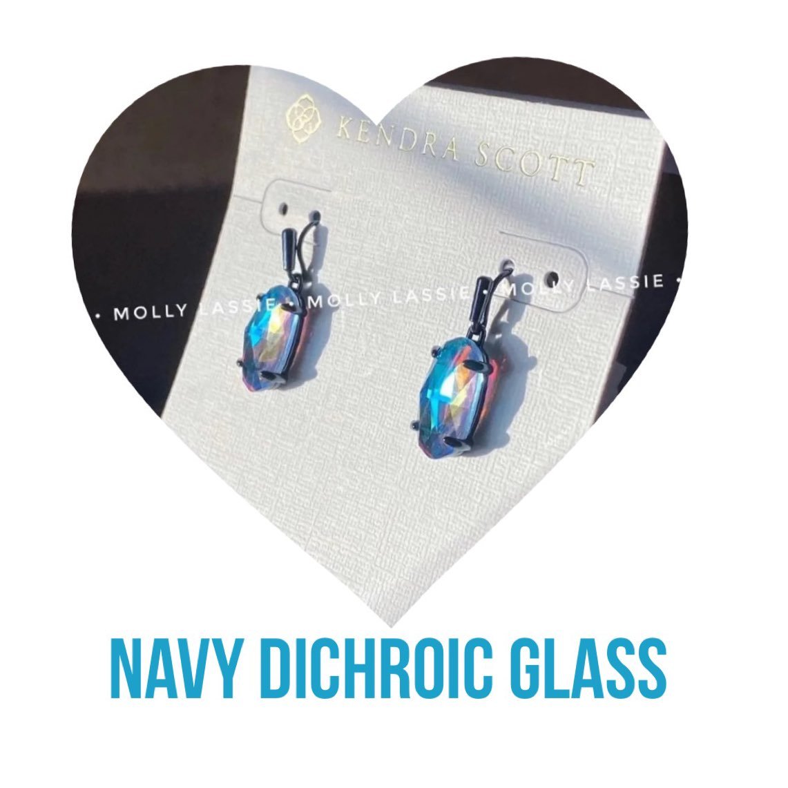 Kendra Scott Lemmi Earring Navy Dichroic — NEW WITH TAG