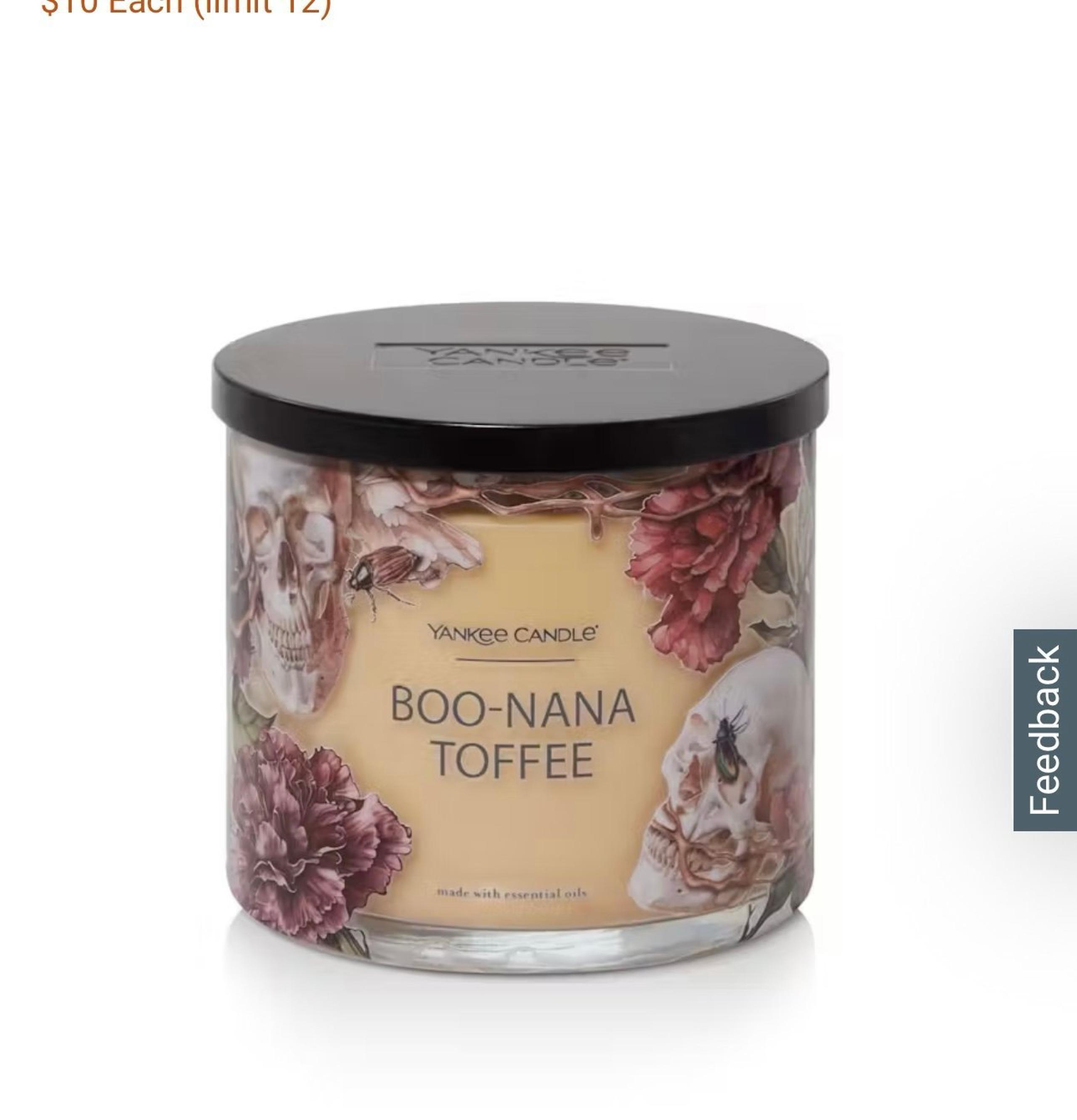 Yankee Candle Boo-Nana Toffee 3-wick 14.5 oz candle