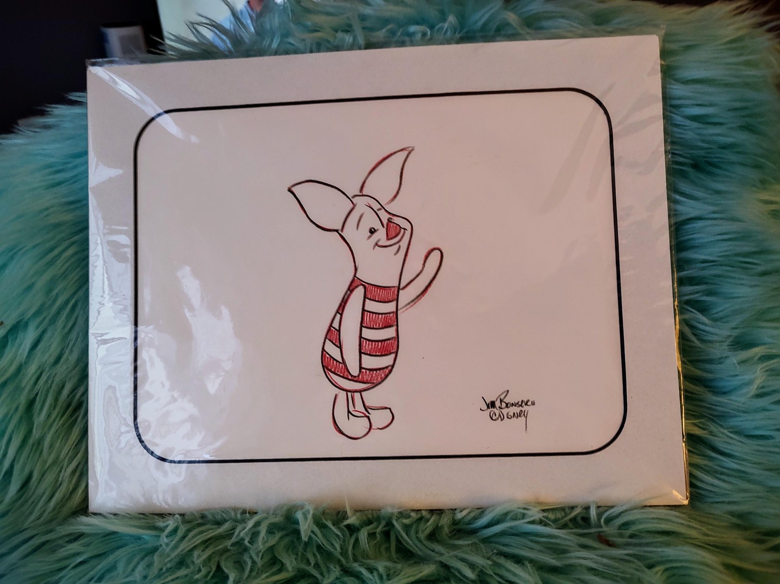 Disney Sketch artist signed Piglet picture