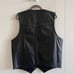 Vintage FMC First Manufacturing Vest Black Leather V-Neck