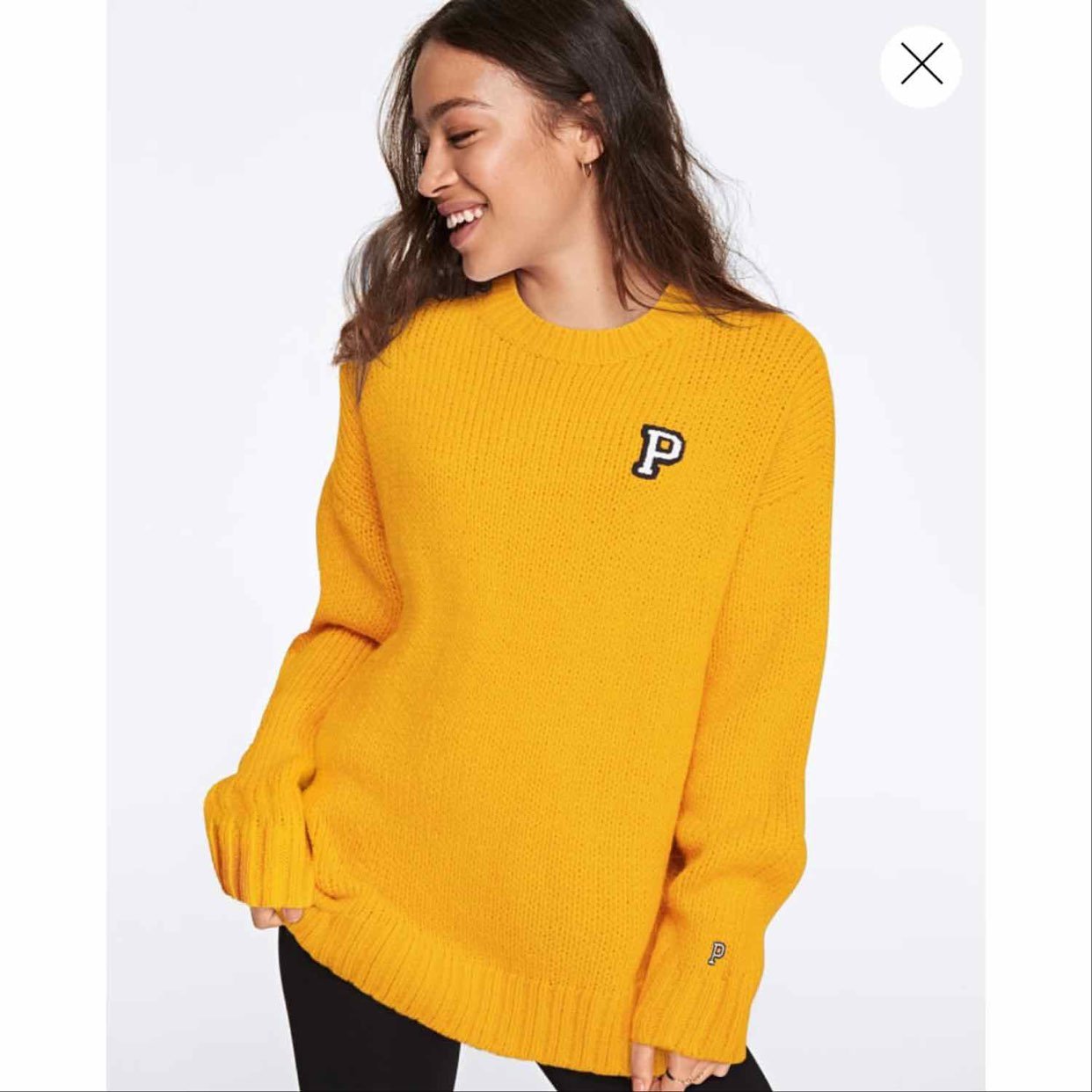 ✨NWT✨VS PINK BOYFRIEND SWEATER-GOLD GLOW