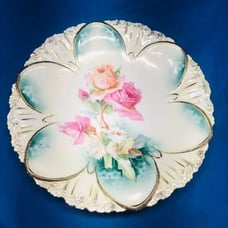 rs prussia roses daisies collectible plate