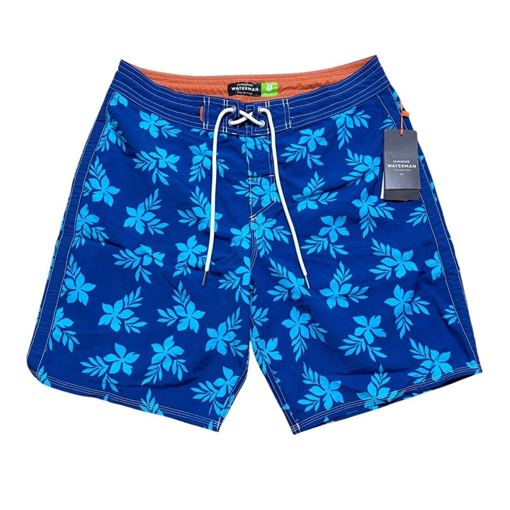 Quiksilver Mens Size 32 Waterman Monaco Blue Throwback Print Board Shorts NWT