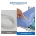 Adjustable Raised Toilet Seat w Armrest & Backrest Padded Supports 300 Lbs