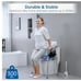 Adjustable Raised Toilet Seat w Armrest & Backrest Padded Supports 300 Lbs
