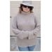 Agnes B Homme Paris Turtleneck Sweater Beige Knit Alpaca Wool Mohair Blend
