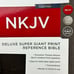 NKJV Deluxe Super Giant Print Reference Bible Leathersoft Black Red Letter