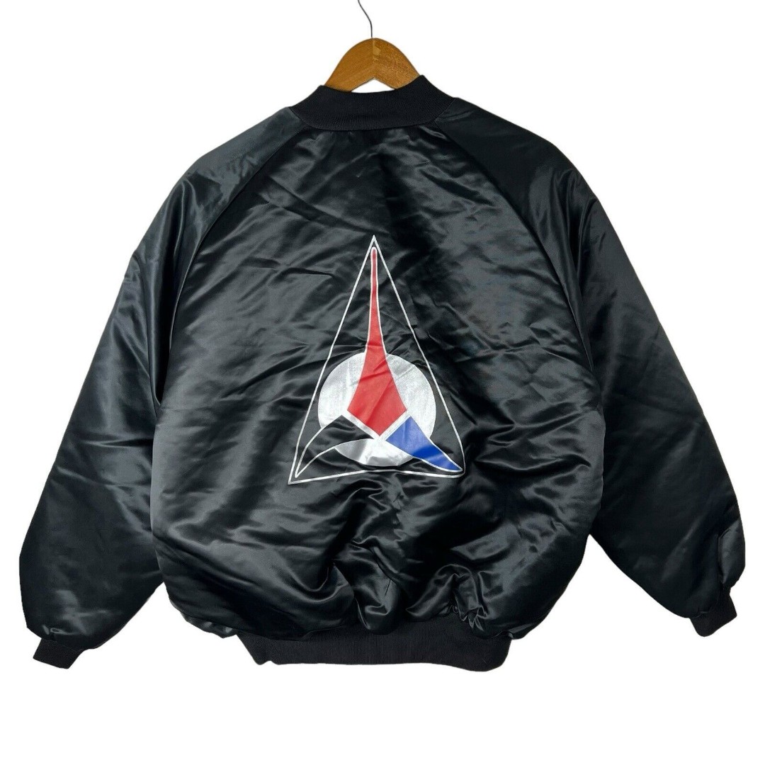 VTG 90s Westark Star Trek Mens Sz 2XL Bomber Satin Jacket Klingon Empire Movie