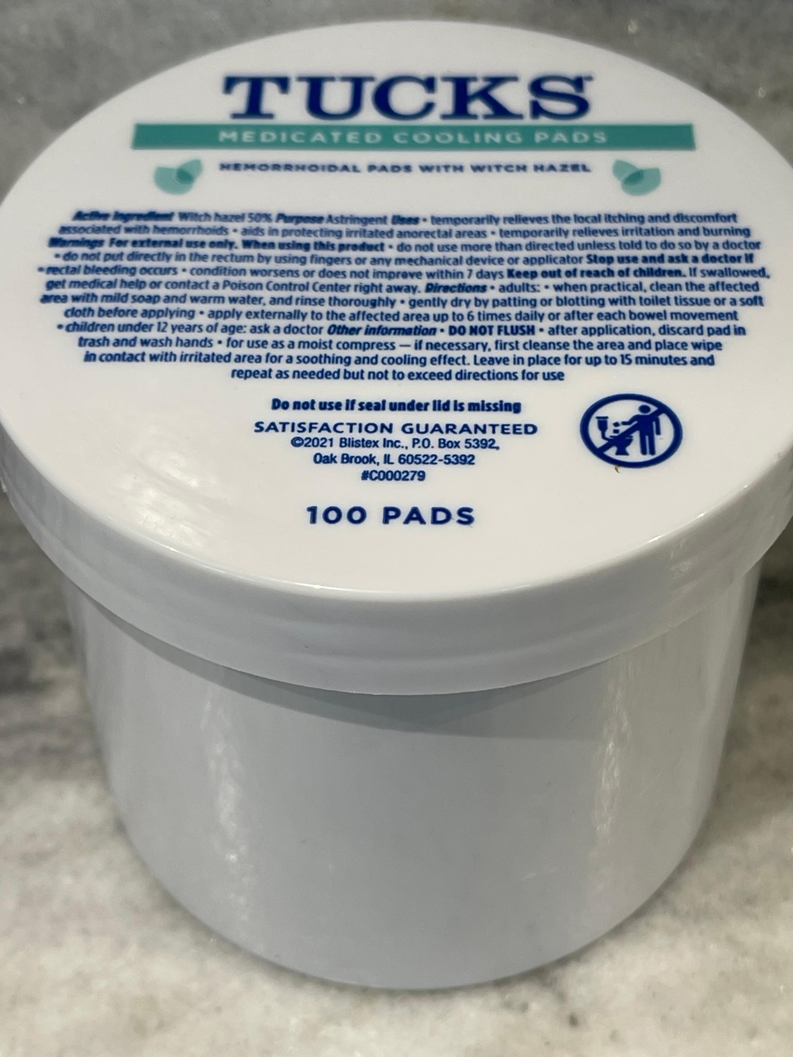 Tucks postpartum medicated hemorrhoid cooling Pads 100 ct
