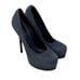 Yves Saint Laurent YSL blue snake skin tribtoo 105 high heel platform shoes 39.5
