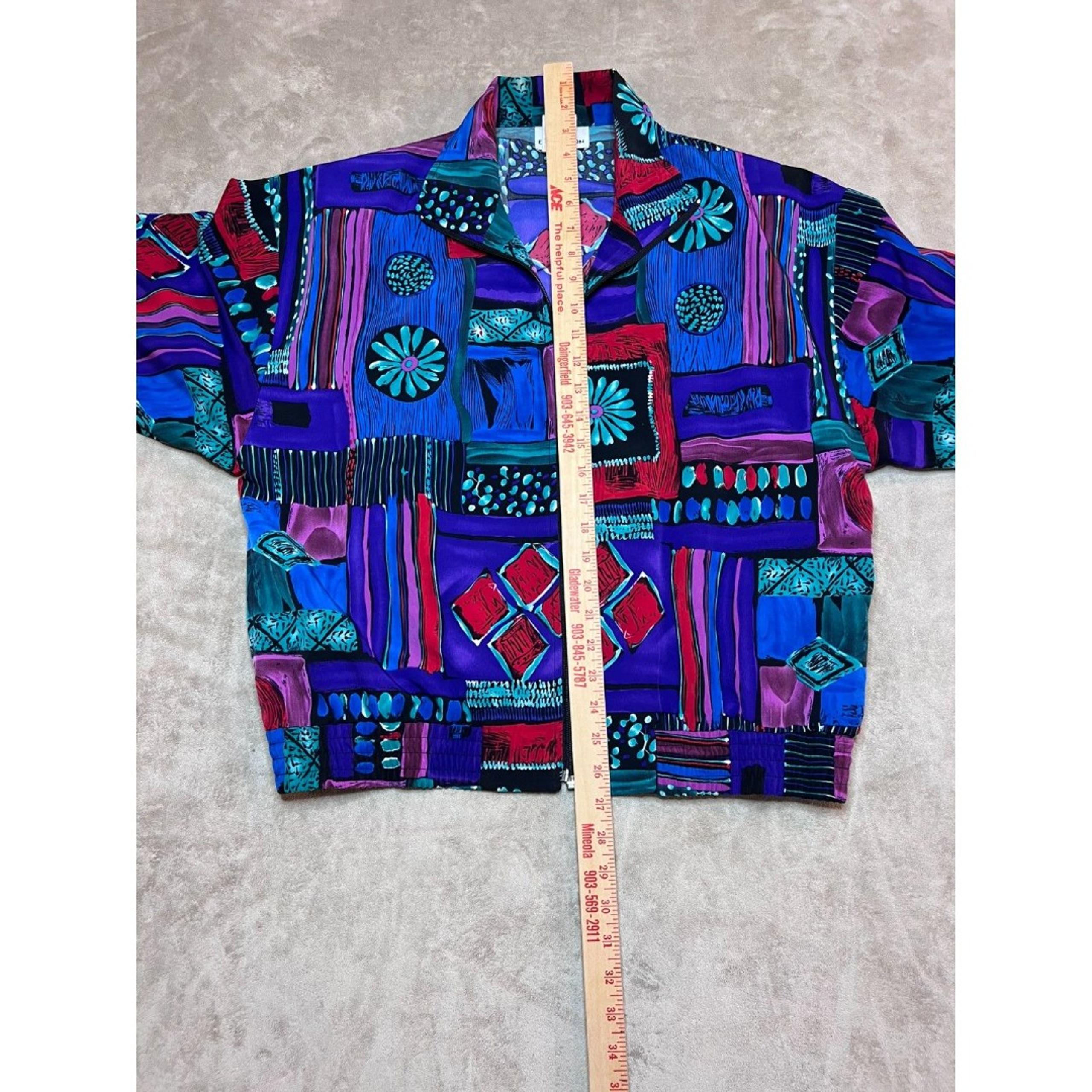Vintage Erin London Large 90s SIZE L Colorful Zip Up Jacket Streetwear